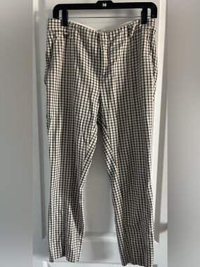 Anthropologie Black & White Windowpane Chinos